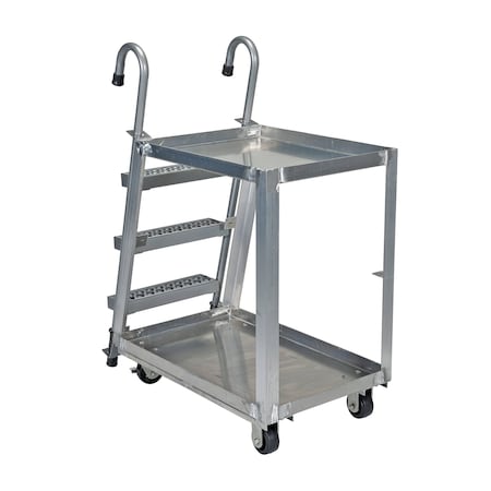 Vestil Aluminum Stock Picker with Steel Ladder, 40 In. x 21-7/8 In. x 50-3/16 In., 660 lb Capacity SPA2-2236